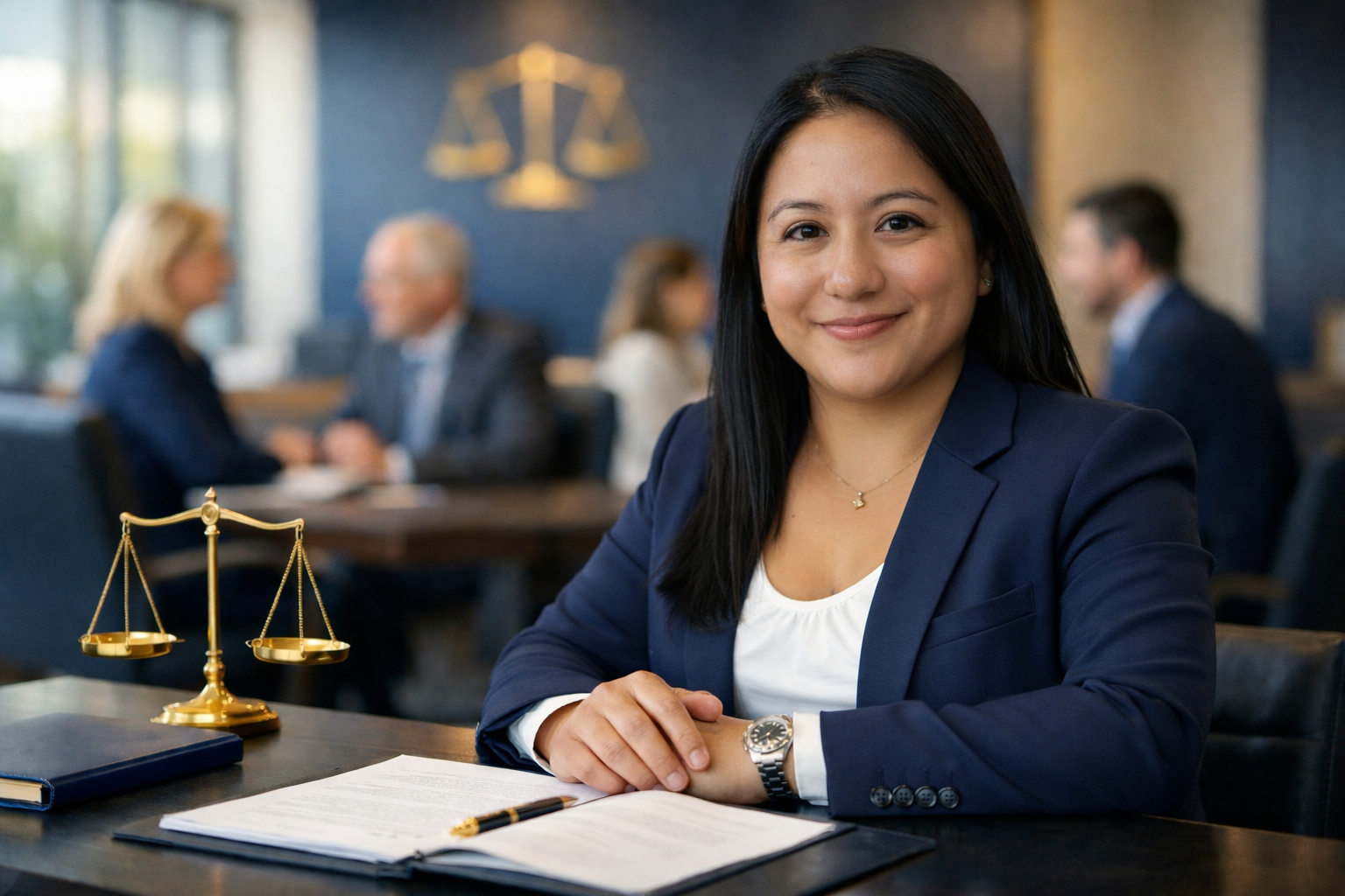 Balanza legal moderna de oficina corporativa